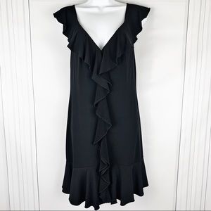 WHBM Ruffle Front & Hem Scuba Stretch Dress - S